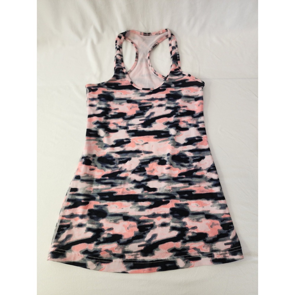 Lululemon Cool Racerback Wamo Camo Barely Pink Sz 6 Wicking Workout Tank women